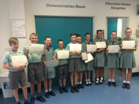 Winning students from Our Lady of the Way Primary
