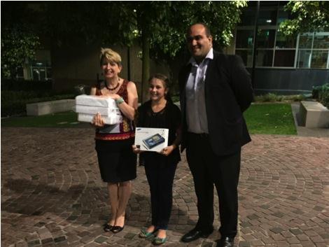 Principal Sue Veling and Year 6 student Caitlyn Preston were presented with their prizes