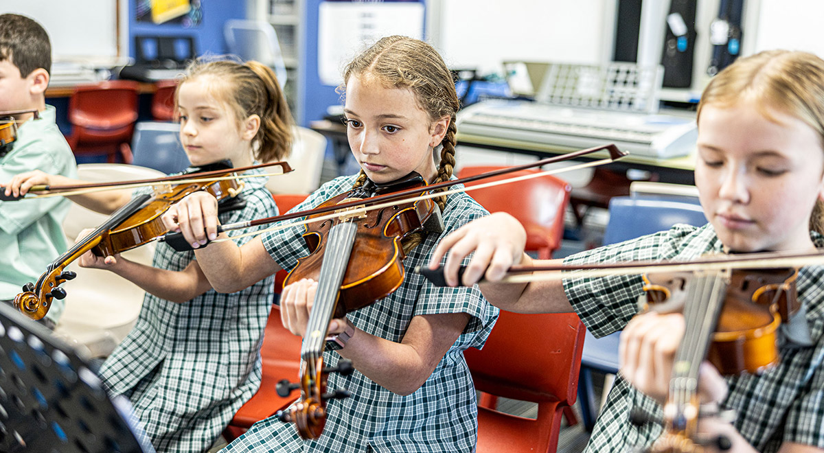 Strings lesson at Our Lady of the Way Catholic Primary Emu Plains