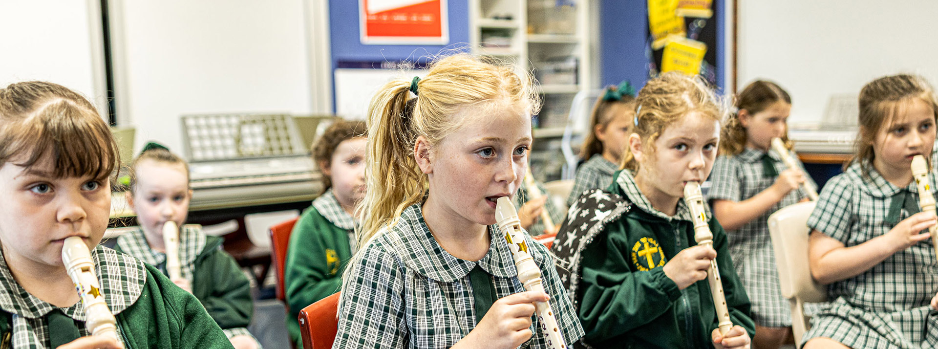 Recorder lesson at Our Lady of the Way Catholic Primary Emu Plains