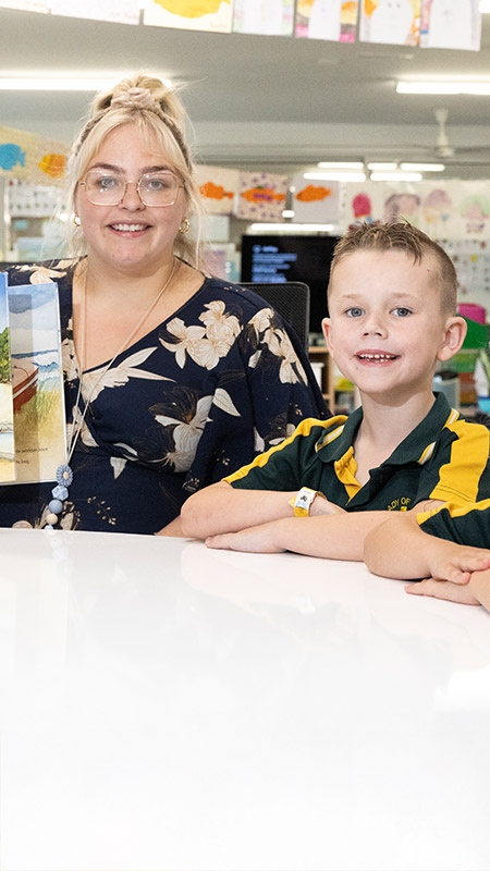 Our Lady of the Way Catholic Primary Emu Plains teacher with student