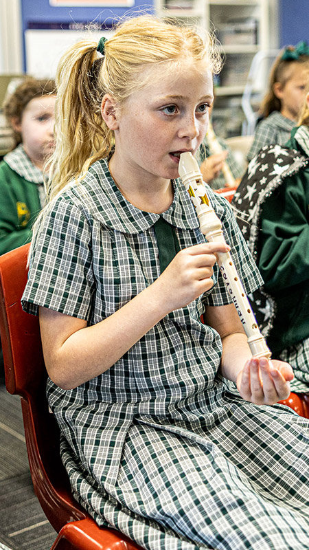 Recorder lesson at Our Lady of the Way Catholic Primary Emu Plains